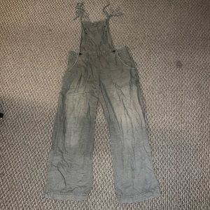 Free People Green Overalls with tie straps